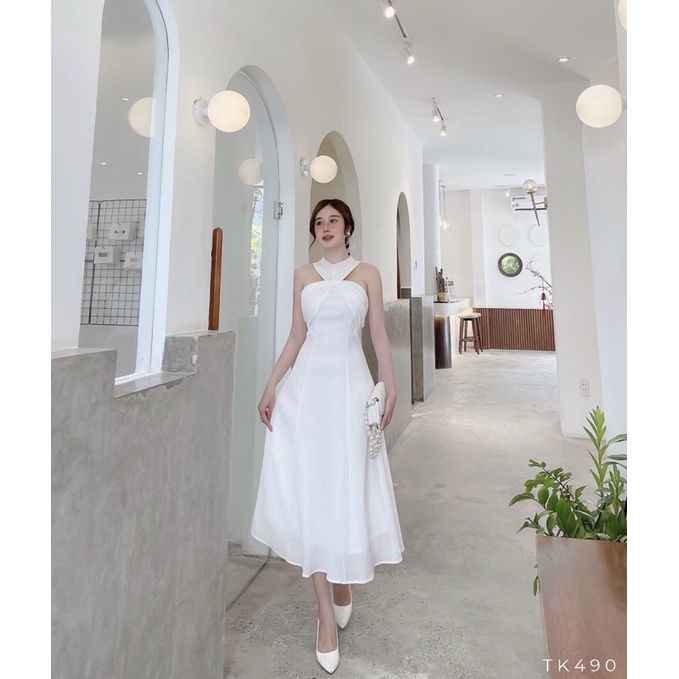 Đầm xoè xoắn ngực / Đầm dự tiệc hàng thiết kế cao cấp