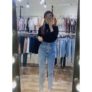 quần jean cạp cao 3 cúc phom to freeship 50k