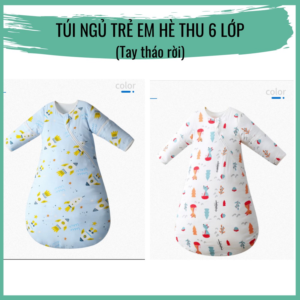 [Freeship] Túi Ngủ Trẻ Em Hè Thu Mỏng Tay Tháo Rời (Túi Ngủ Cho Bé)