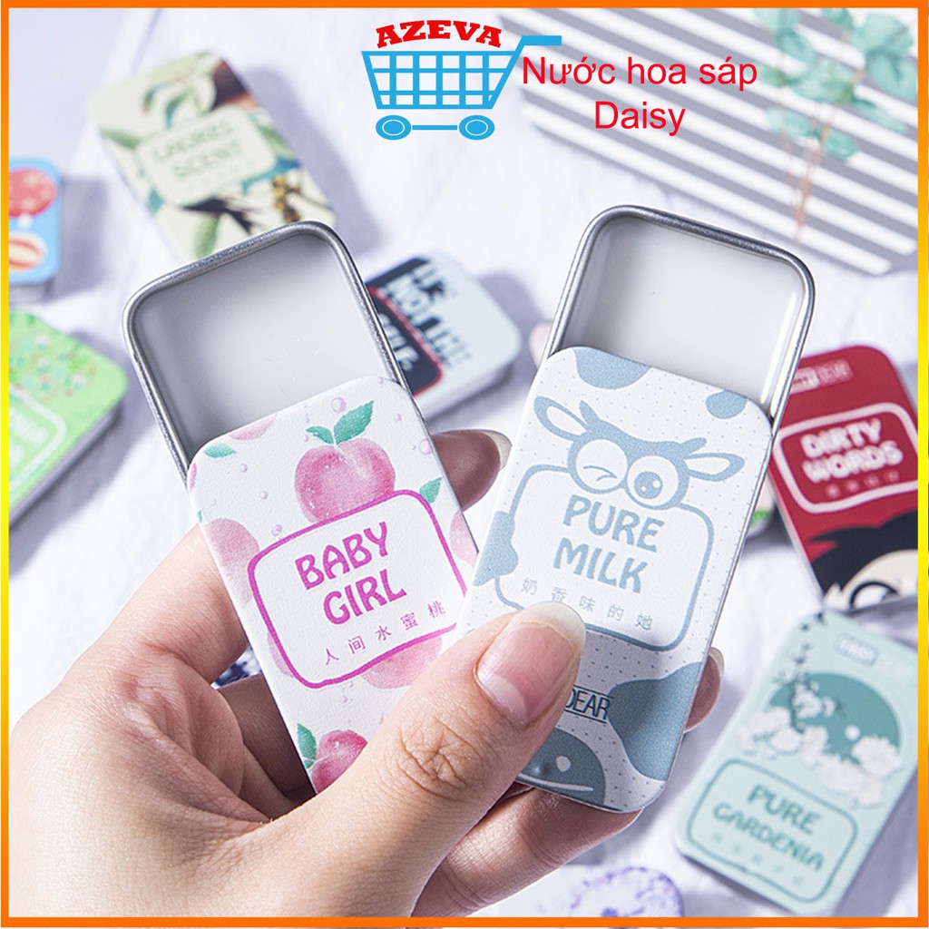 Nước hoa sáp Daisy cho nam, nữ 12 mùi Tự Nhiên Dịu Nhẹ Tươi Mát, nước hoa khô mini bỏ túi - Azeva