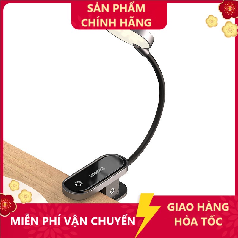 -hshop Đèn LED nhỏ Baseus kẹp thành bàn không dây cảm ứng sạc USB để đọc sách vào ban đêm -hshop365
