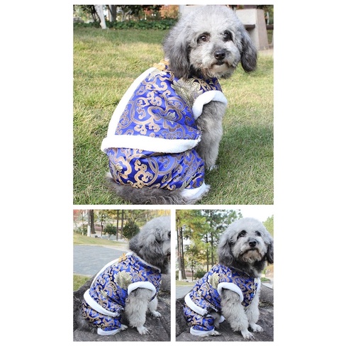 Áo lông bào gấm Tết dành cho chó mèo, quần áo Tết 2022 lót lông cho chó, mèo, Kitty Pet Shop BMT