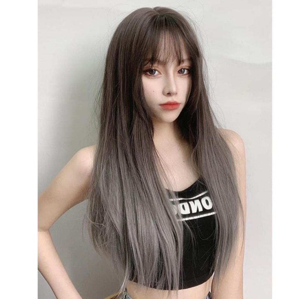 Tóc giả nguyên đầu nữ thẳng ❤️FREESHIP ❤️ thẳng omber khói, z7007