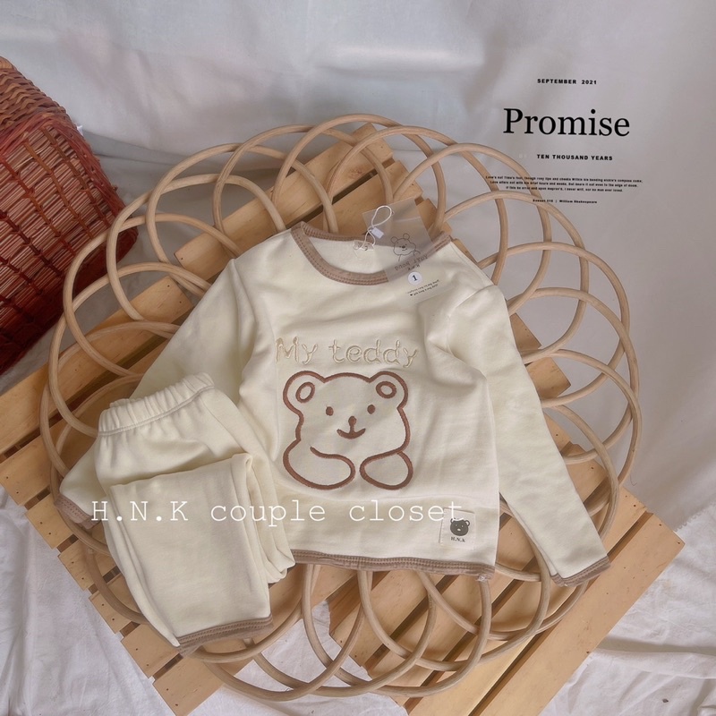 Bộ coton len thêu cho bé