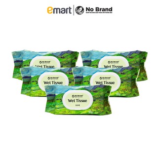 [Combo 5] Khăn Ướt Nắp Nhựa 100 Tờ No Brand - Emart VN