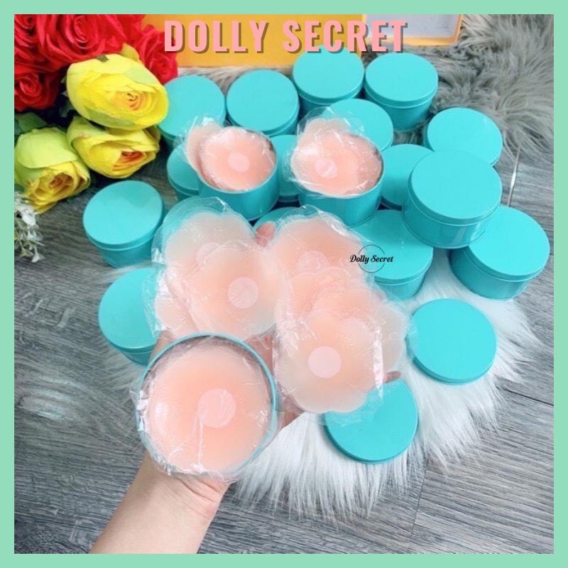 Hộp 10 miếng dán ngực silicon tàng hình màu da dùng lại được nhiều lần dán nhũ hoa siêu chắc siêu mềm mịn D01