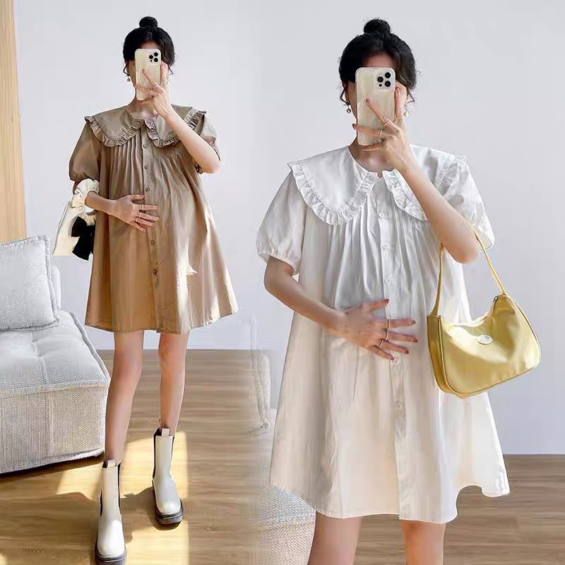 Váy bầu đẹp dáng thiết kế công sở Kết hợp sau sinh - Freesize dưới 75kg