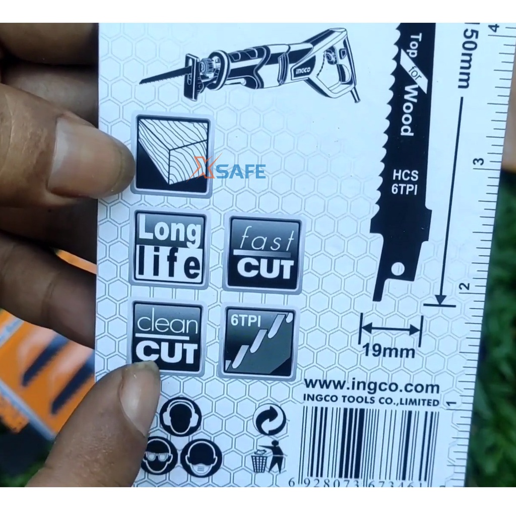 Bộ lưỡi cưa kiếm INGCO SSB644D Lưỡi cưa kiếm ưu tiên cưa gỗ 6 răng /inch, chất liệu thép carbon - Chính hãng
