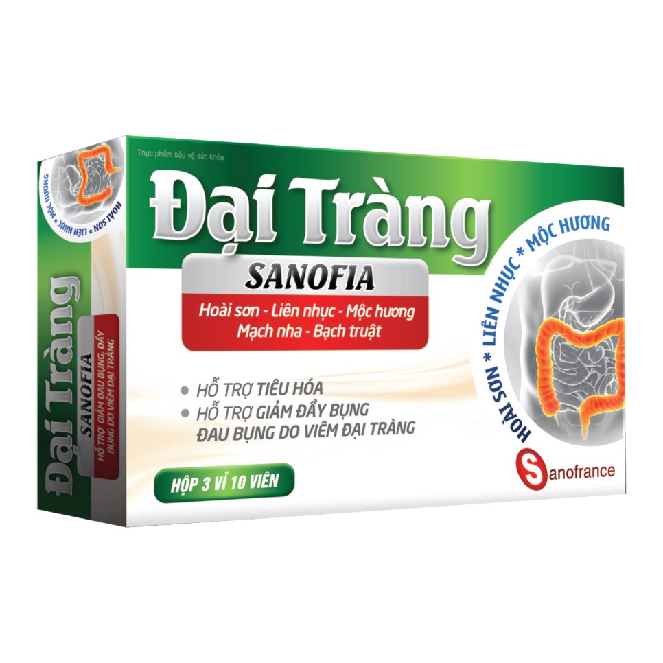 Viên uống Đại tràng Sanofia hỗ trợ giúp giảm các triệu chứng của viêm đại tràng Hộp 30 viên - NT325