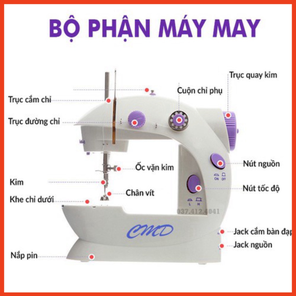 Máy May Để Bàn Nhỏ Gọn, Máy Khâu Mini Gia Đình - PT