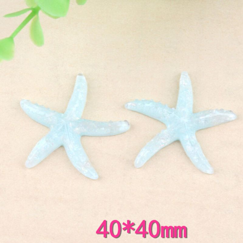 Set 10 Mặt Dây Chuyền Hình Sao Biển 40mm Bằng Nhựa Resin Dễ Thương Trang Trí Điện Thoại / Sổ Tay DIY