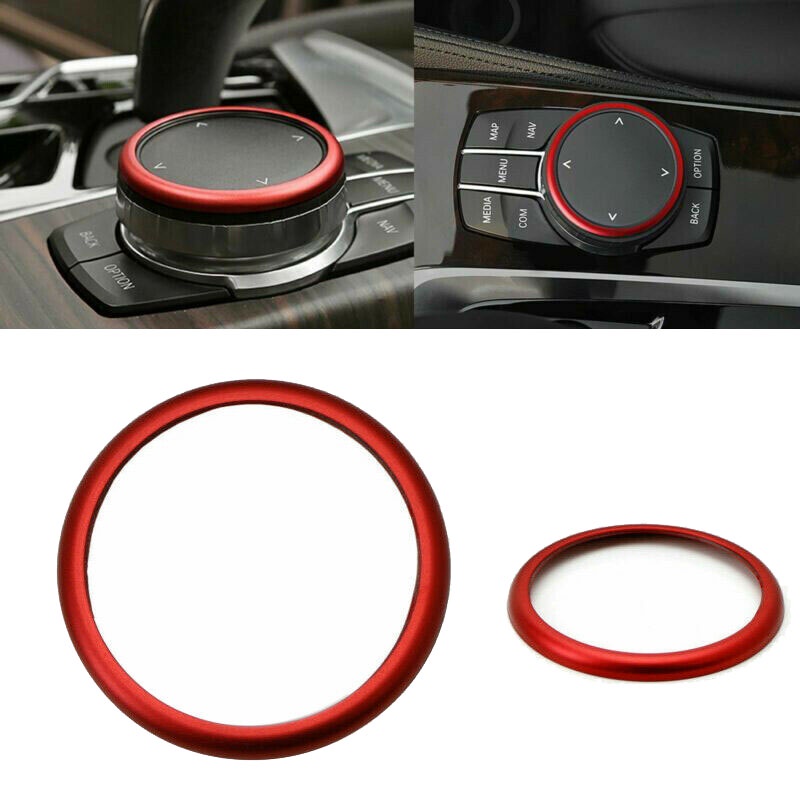 Vòng Nhôm Điều Khiển Trung Tâm Đa Phương Tiện Màu Đỏ Cho BMW 1 2 3 4 5 6 7 Series X3 X4 X5 X6