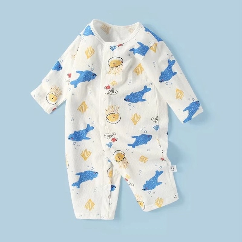 Bodysuit thông hơi dài tay Hàng Quảng Châu body liền thân mặc hè phòng điều hòa mát mẻ cho bé trai bé gái