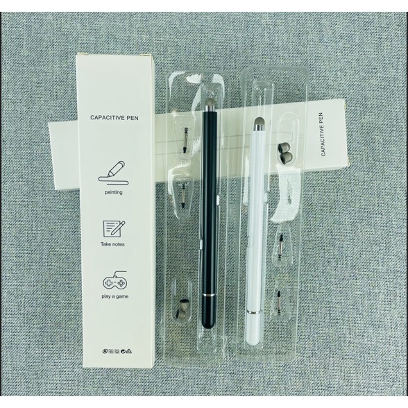 Bút Cảm Ứng Điện Thoại Dùng 2 Đầu Cực Nhạy Dành Cho Smartphone, iPad, Viết Cảm Ứng Đầu Bút Có Đệm Giúp Bảo Vệ Màn Hình