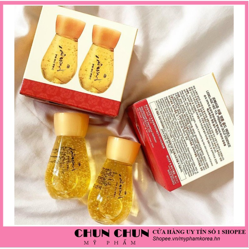 Bộ serum vàng 24k mini dưỡng trắng da chống lão hóa mờ thâm nám Labelage Hàn Quốc 30mlx2 lọ