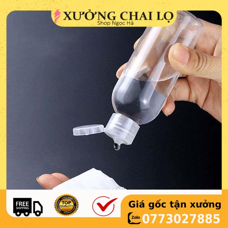 [30ml/50ml/100ml] Chựa lọ nhựa pet Trong nắp bật chiết mỹ phẩm / chai nhựa chiết gel