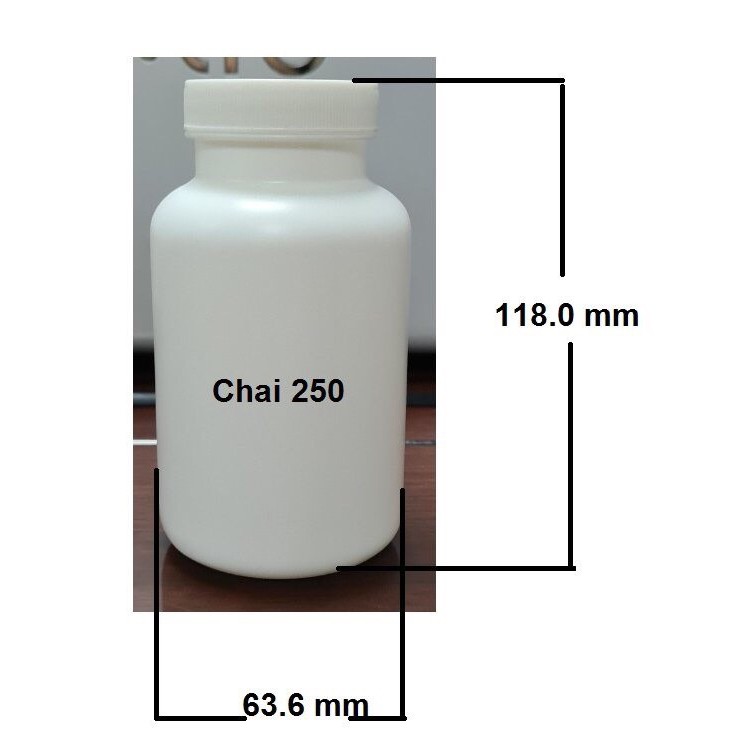 Bán chai lọ đựng dược 250ml, vỏ chai lọ đựng thuốc đông y, tây y, viên nén viên hoàn 250ML- Combo 100 bộ