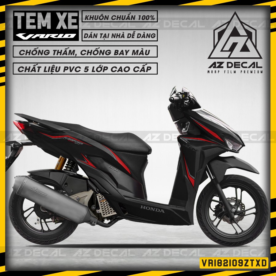 Tem Dán Xe Honda Vario Tem Chỉ | Mã SP VR182109ZT| Chất Liệu PVC 5 Lớp, Cắt Khuôn Sẵn, Chống Thấm Nước