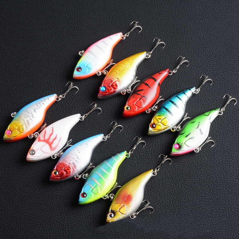 Mồi Câu Cá Bằng Nhựa Cứng 6 Lớp 7.5cm/18g# Mồi Câu Cá Giả Mắt 3D Có Gắn Lưỡi Câu