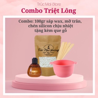 Combo Sáp Wax Cao Cấp, Mỡ Trăn Nguyên Chất và Chén Silicon Chịu Nhiệt Chống Dính
