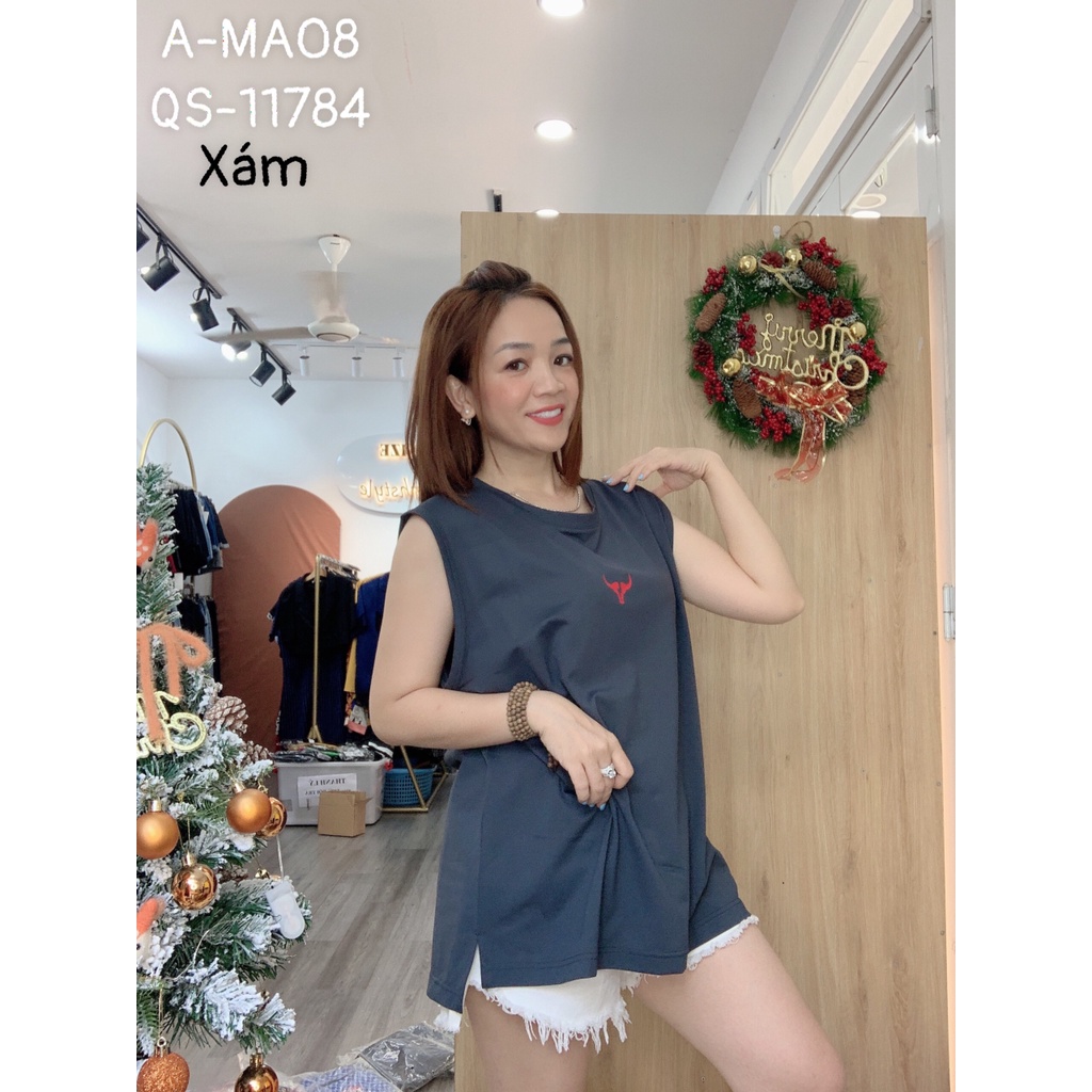 Áo sát nách thể thao BIGSIZE unisex - Logo trâu đỏ MA08