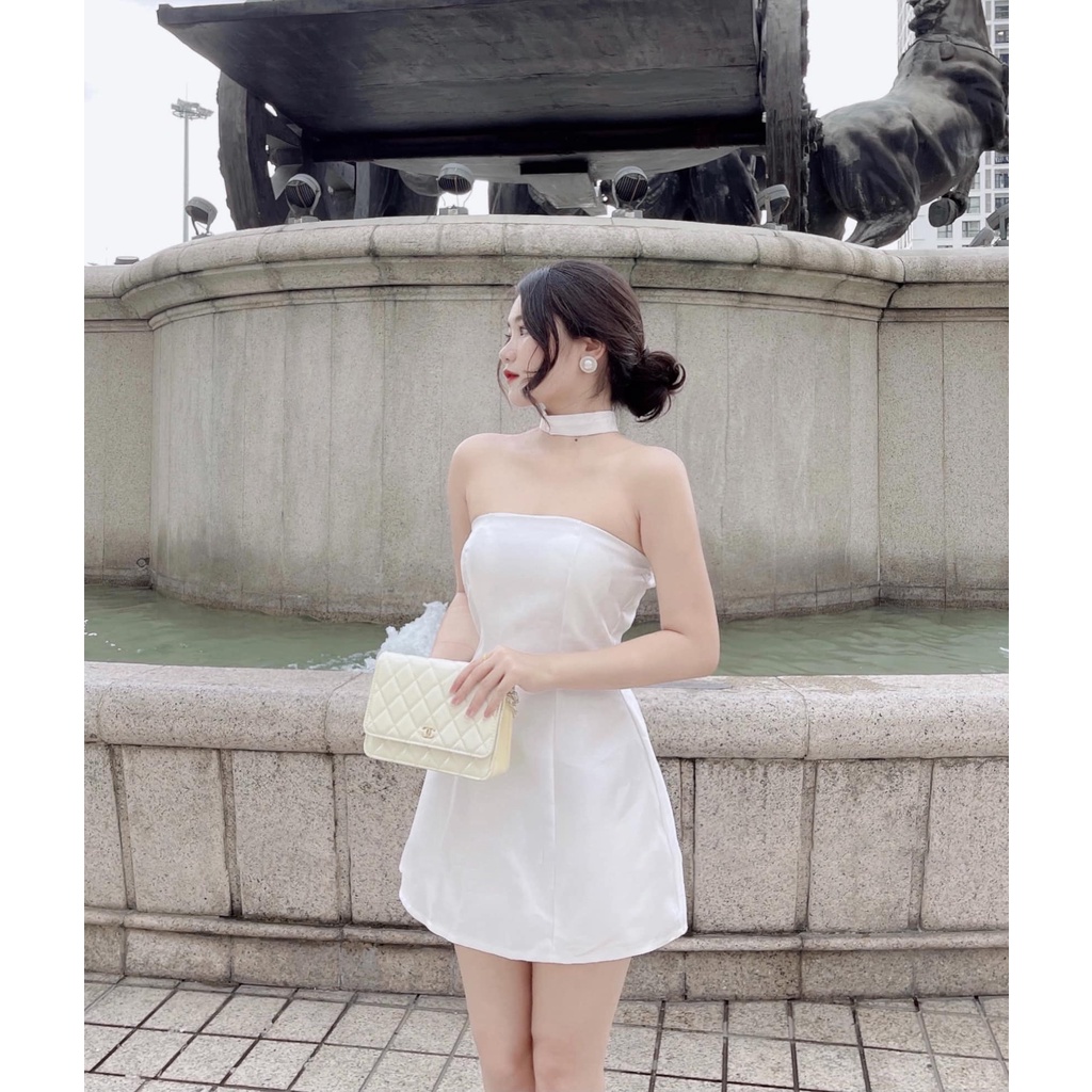 Váy Cúp Ngực Trơn 2 Màu Đen Trắng