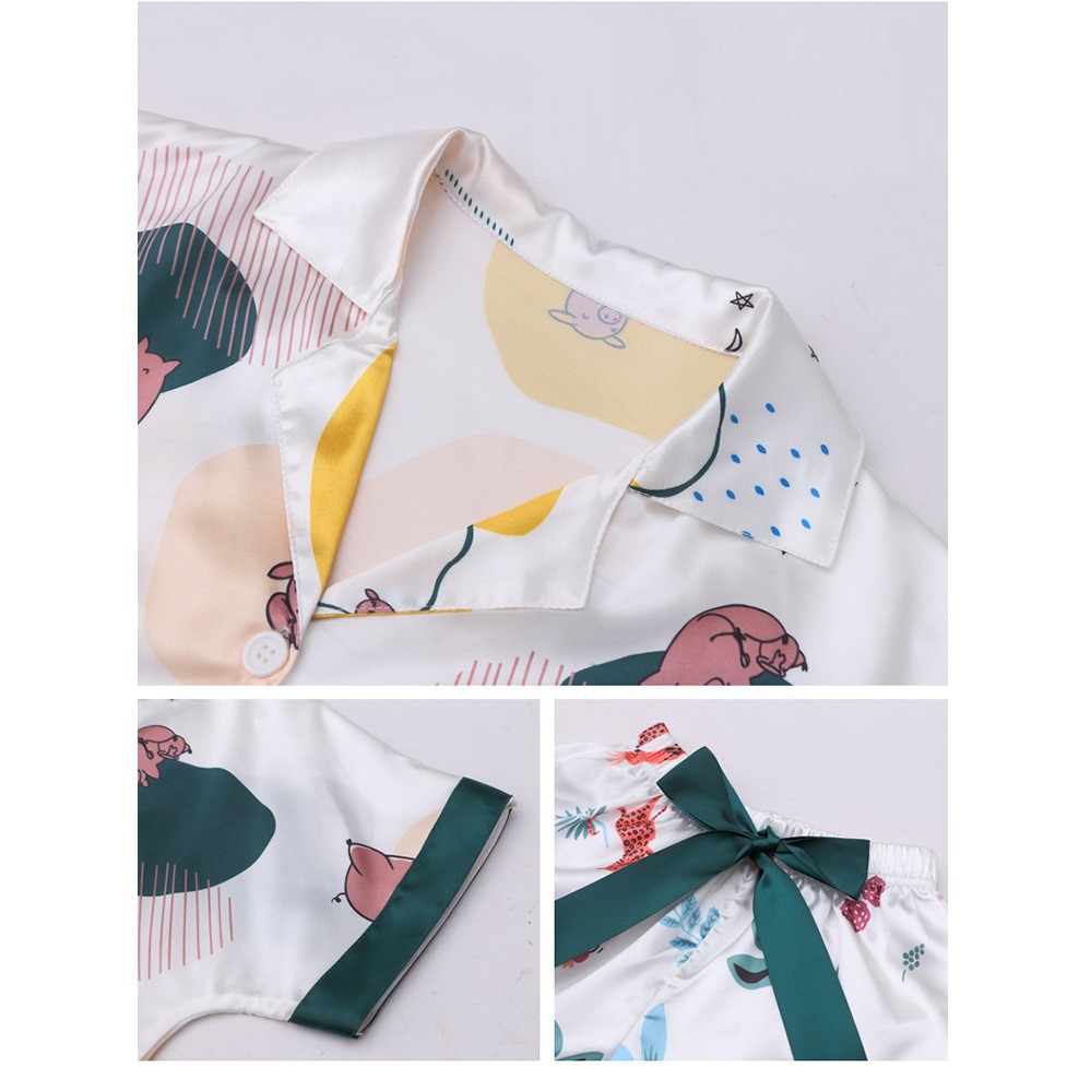 C276006 - Bộ pyjama bé gái chất lụa hàng nhập