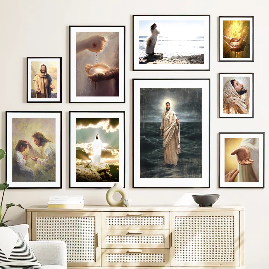 Tranh Vải Bạt Treo Tường In Hình Chúa Jesus Saint Light Christ Trang Trí Nhà Cửa
