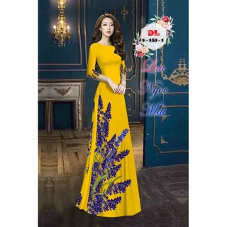 Vải áo dài hoa lavender