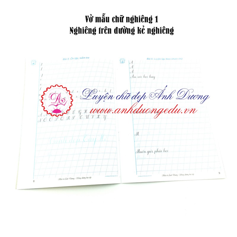 Bộ luyện chữ Ánh Dương mẫu đứng/hoa/ nghiêng