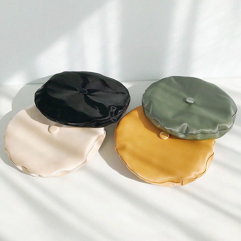 Mũ beret mũ nồi da thu đông có dây rút điều chỉnh độ rộng - Mã BE002