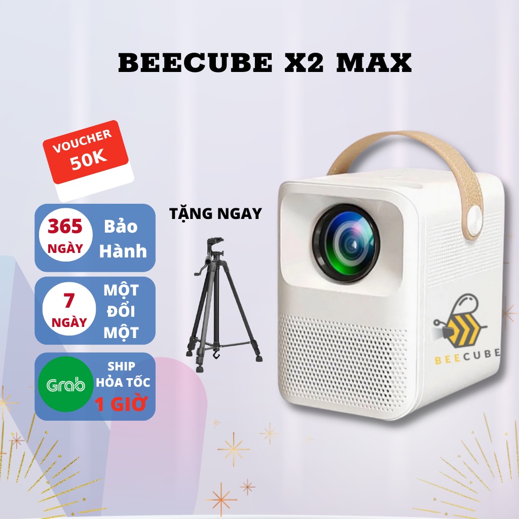 Máy Chiếu Mini BEECUBE X2 Max - Hệ Điều Hành Android 9.0 + Kết nối Điện thoại + Full HD 1080 - Bảo Hành 12 Tháng