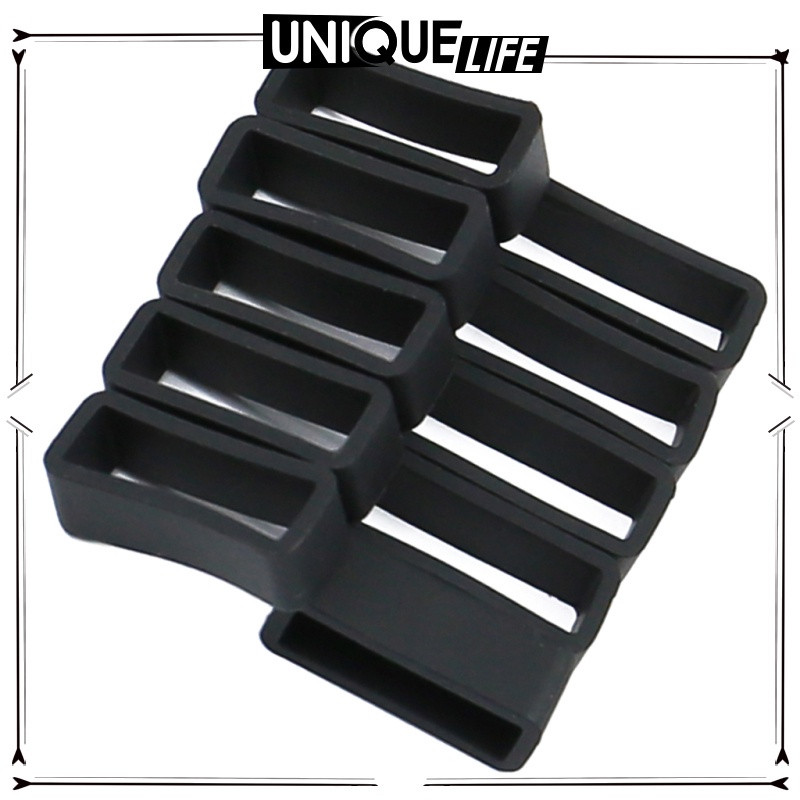 Set 10 Chốt Cài Bằng Silicon Màu Đen Cho Dây Đồng Hồ Shiwaki4