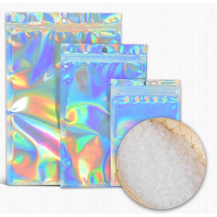 Set 10 túi đựng đồ màu laser khóa kéo tiện dụng