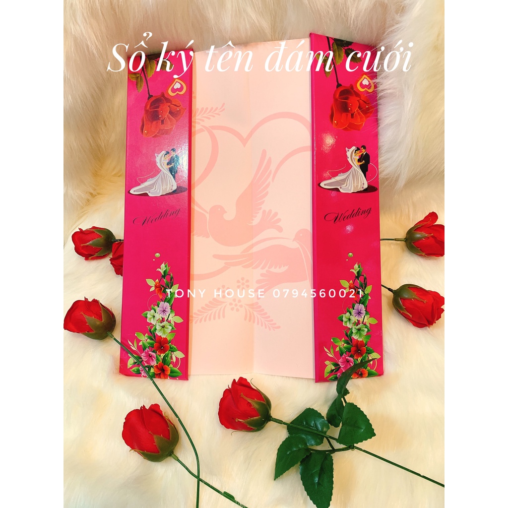SỔ KÝ TÊN ĐÁM CƯỚI MẪU TRUYỀN THỐNG & BÚT KÝ TÊN - TONYHOUSE