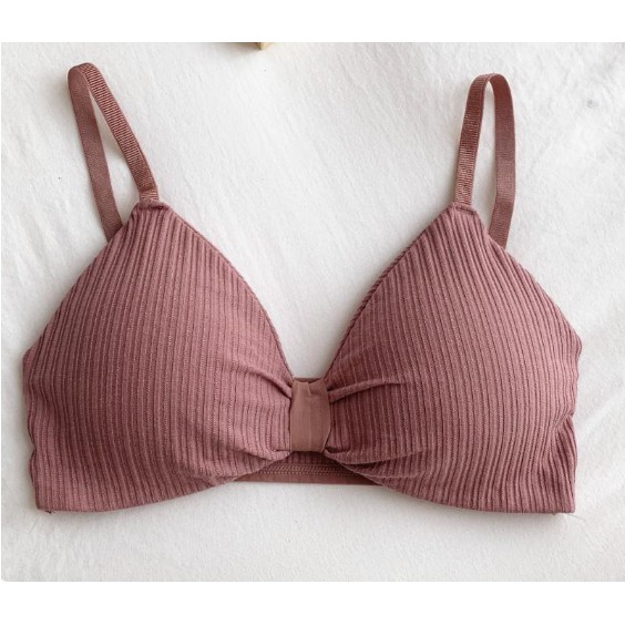 Áo ngực vải bralette thắt nơ cao cấp Áo lót nữ không gọng mút mỏng FSHOPP5