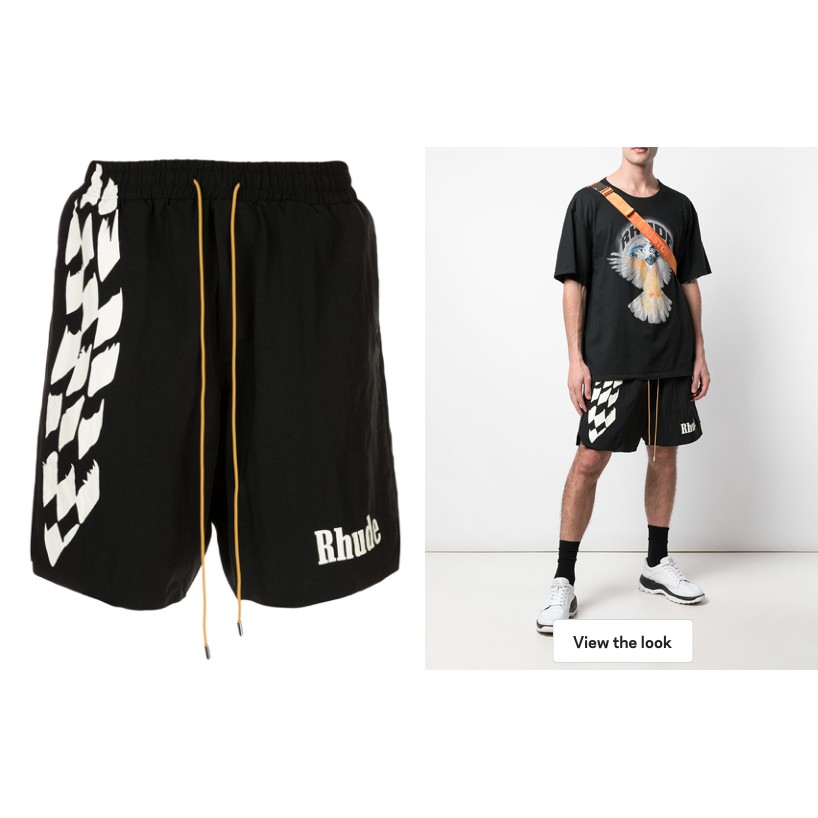 Quần short RHUDE logo print track short ss20