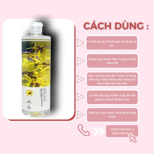 Nước Hoa Hồng Dành Cho Mọi Làn Da Derladie Natural Witch Hazel Toner 500ml TN1443