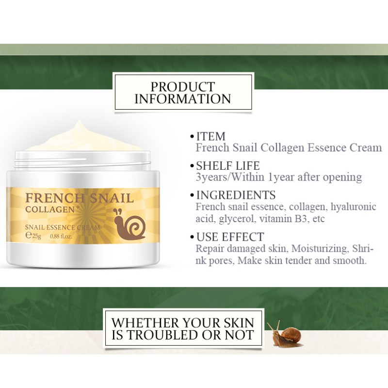 [Hàng mới về] Kem dưỡng da mặt giữ ẩm và chống lão hóa chiết xuất ốc sên