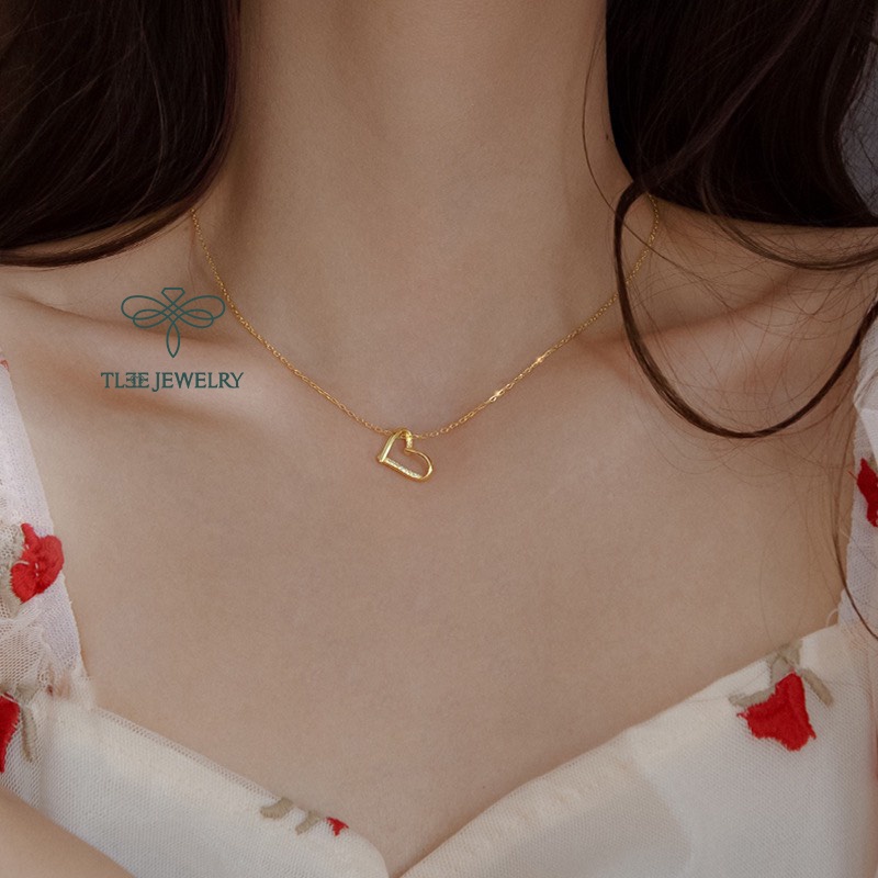 Dây chuyền bạc nữ TLEE tim chéo nạm đá cao cấp TleeJewelry D0121