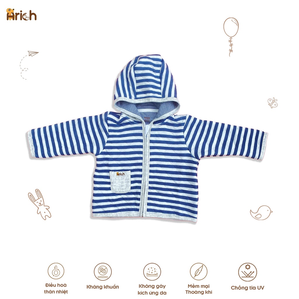 ÁO KHOÁC THU ĐÔNG VẢI SỢI TRE KHÔNG PHỐI SIZE 9M-4Y ARICH