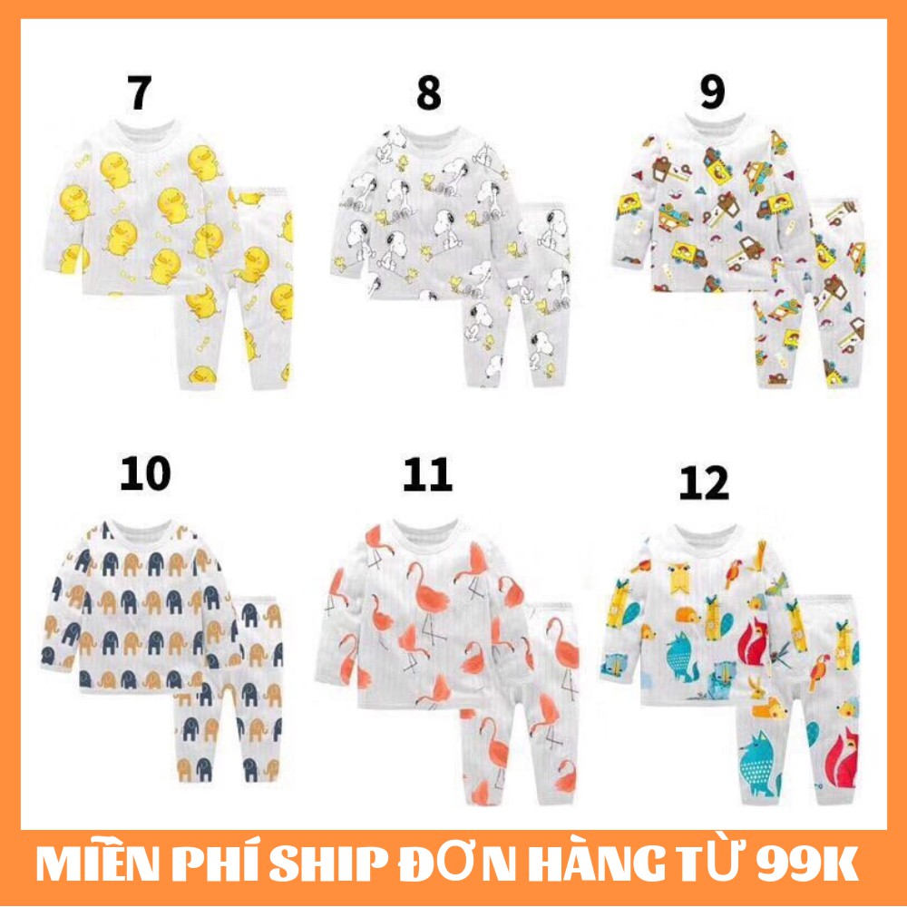 Bộ cotton giấy dài tay Quảng Châu cho bé trai bé gái