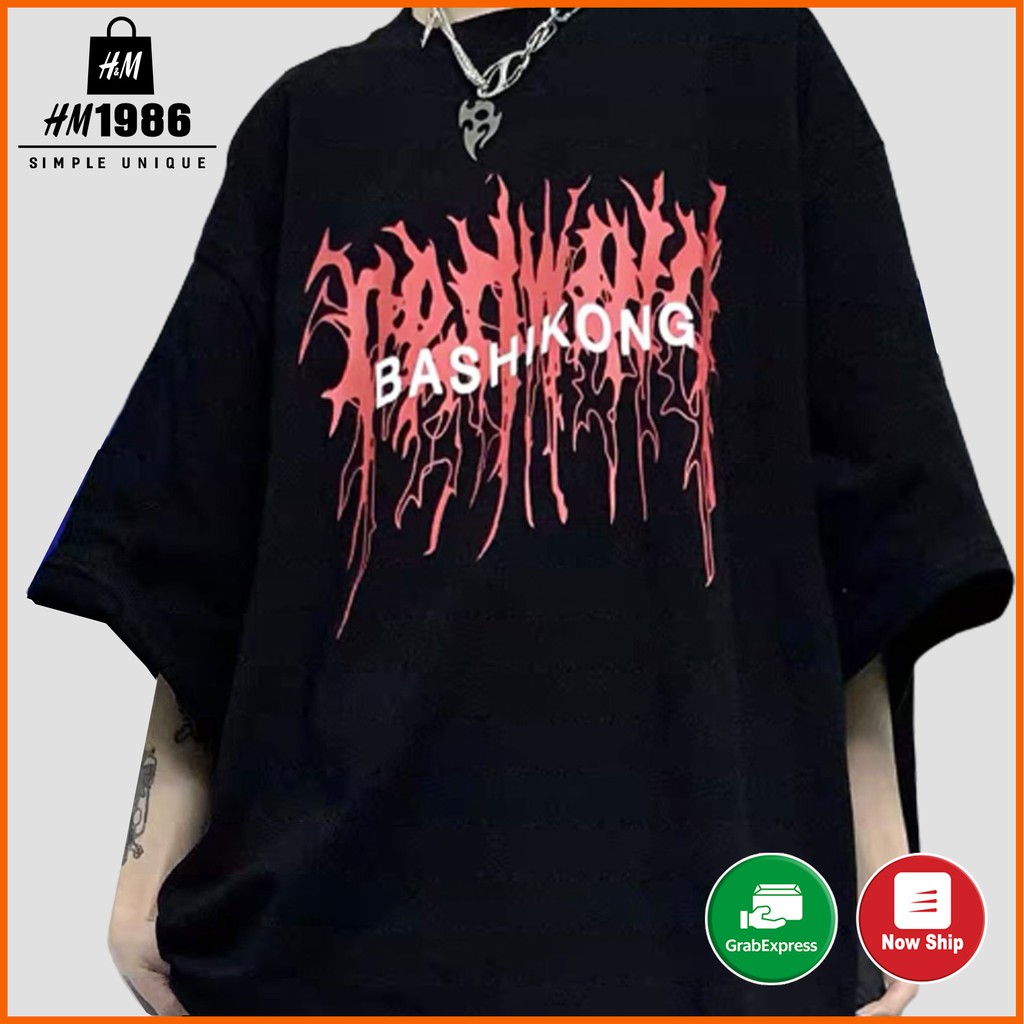 Áo thun nam nữ unisex tay lỡ form rộng 3123 , Áo thun form rộng Oversize trơn cao cấp HM1986