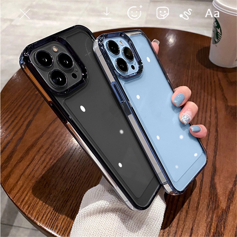 Ốp Điện Thoại Silicon Trong Suốt Viền Kim Loại Sang Trọng Cho iPhone 14 Pro Max 13 Pro Max 12 Mini 11 Pro XS Max XR X 7 8 Plus