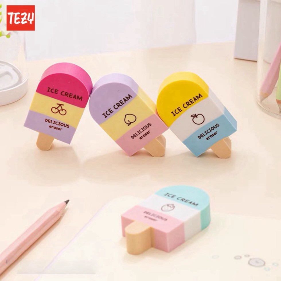 Gôm tẩy bút chì 2B hình kem ICE CREAM xinh xắn cho học sinh - 1 cục - TZ252111HN