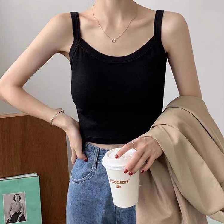 Áo Lót Thể Thao Hai Dây Màu Sắc Trơn Có Mút Đệm Ngực Tiện Dụng