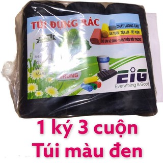 Túi đựng rác tự phân hủy màu đen đủ size 1kg 3 cuộn
