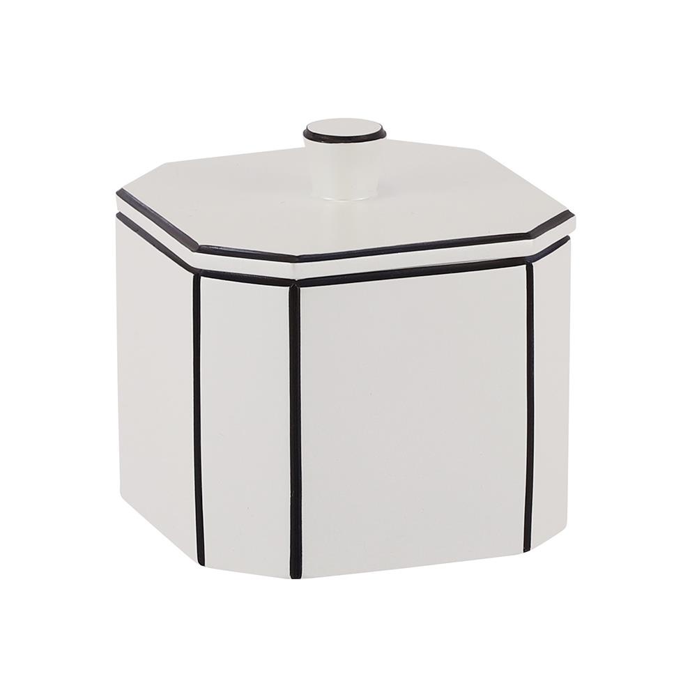 Homebase MOYA Hộp đựng bông tẩy trang KH043 bằng nhựa Polyresin 9.7X9.3X9.3CM màu trắng