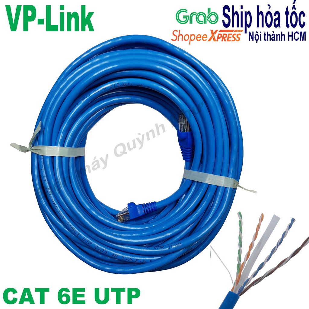 Dây Mạng Cat6 Bấm Sẵn 2 Đầu dài 10m 15m 20m 25m 30m 35m 40m 45m 50m  - Cáp mạng, cáp lan, cáp internet