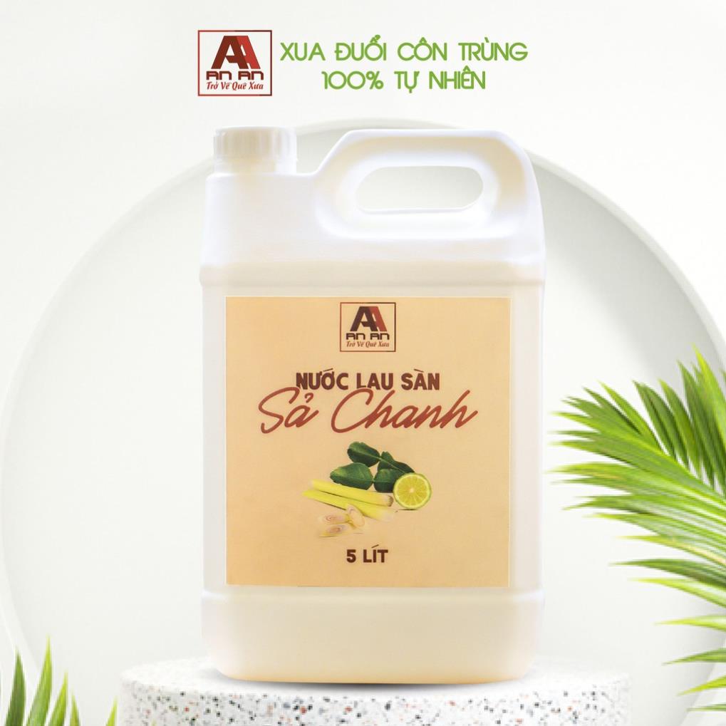 Nước lau sàn SẢ CHANH An An 5 lít - đuổi muỗi côn trùng hiệu quả, nước lau sàn thảo mộc chiết xuất 100% từ thiên nhiên.